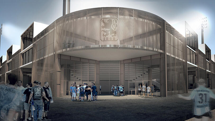 Kaum wiederzuerkennen ist das Stadion auf diesem Entwurf von außen. Kaum wiederzuerkennen ist das Stadion auf diesem Entwurf von außen.