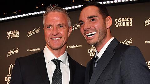 Ralf Schumacher und Etienne Bousquest-Cassagne auf einer Gala im Oktober in München