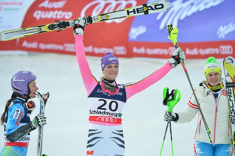 Höfl-Riesch gewinnt Gold in Super-Kombination bei Ski-WM. Die Jubel-Bilder