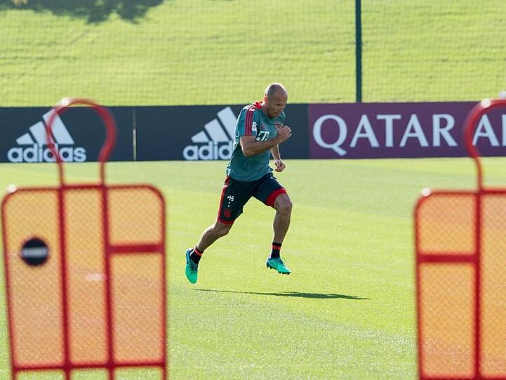 Arjen Robben im Trainingslager in Doha. Foto: Peter Kneffel