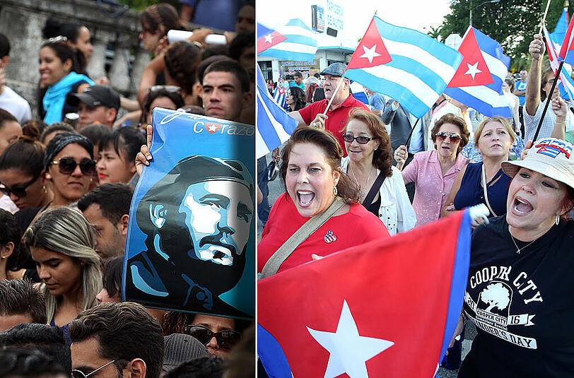 Tiefe Trauer und ausgelassene Freude: so unterschiedlich sind die Reaktionen auf den Tod von Fidel Castro.