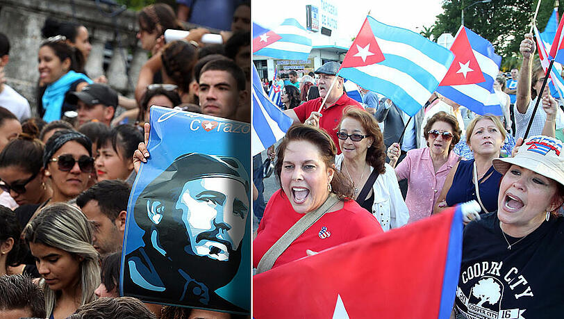 Tiefe Trauer und ausgelassene Freude: so unterschiedlich sind die Reaktionen auf den Tod von Fidel Castro. Tiefe Trauer und ausgelassene Freude: so unterschiedlich sind die Reaktionen auf den Tod von Fidel Castro.