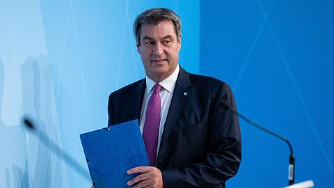 Bayerns Ministerpräsident Markus Söder (CSU) bei einer Pressekonferenz.