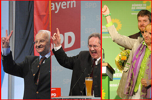 Reden sich am Aschermittwoch in Rage: OB Ude, Claudia Roth, Edmund Stoiber und Co. - sehen Sie hier die Bilder...