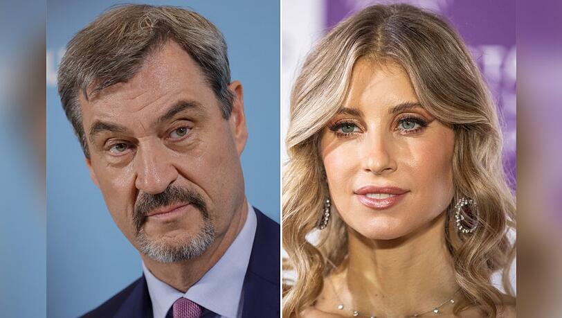Ein ungewöhnliches Treffen: Markus Söder und Cathy Hummels.