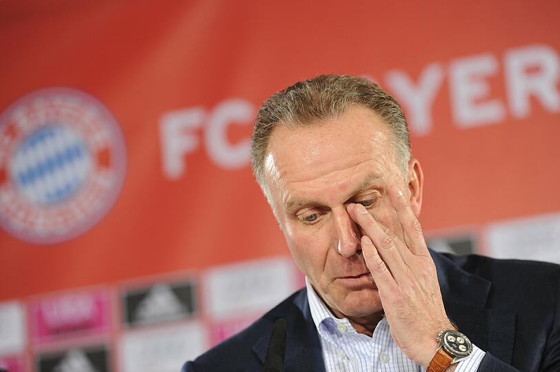 Bayern-Vorstandsvorsitzender Karl-Heinz Rummenigge auf der Pressekonferenz