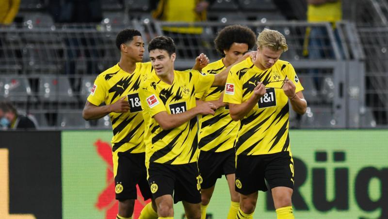 Treffsichere BVB-Youngster: Erling Haaland (r) Giovanni Reyna (M) und Jude Bellingham.