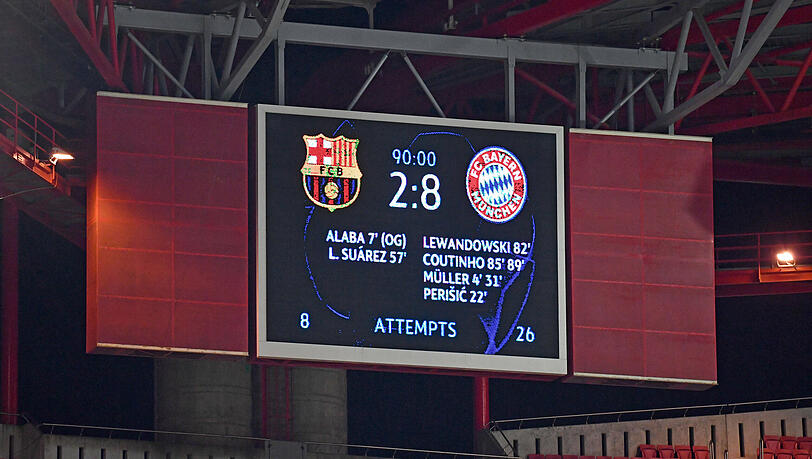 Der FC Bayern demütigt den FC Barcelona im Viertelfinale der Champions League. Der FC Bayern demütigt den FC Barcelona im Viertelfinale der Champions League.