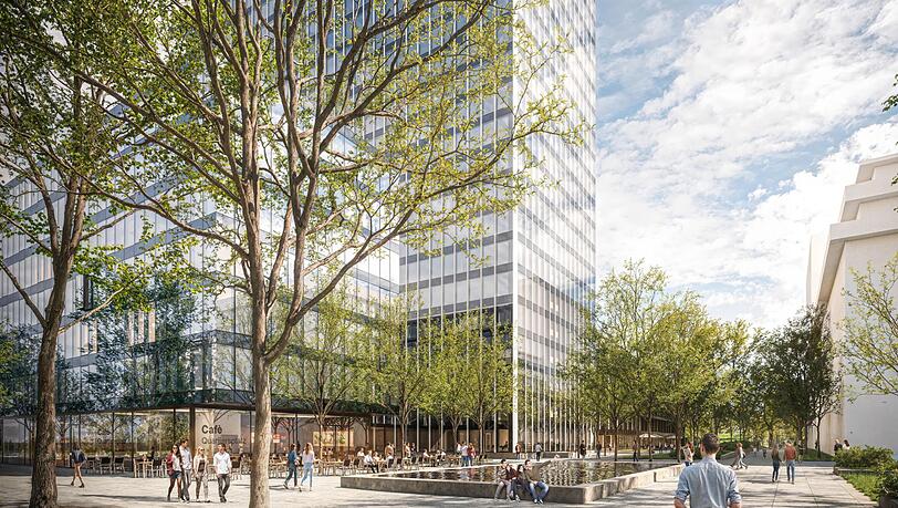 So könnte es einmal aussehen: ein Quartiersplatz mit Wasserbecken, der Nordanbau und ein Café. Doch Architekturexperten halten die Planungen für die Neubauten für zu hoch. So könnte es einmal aussehen: ein Quartiersplatz mit Wasserbecken, der Nordanbau und ein Café. Doch Architekturexperten halten die Planungen für die Neubauten für zu hoch.