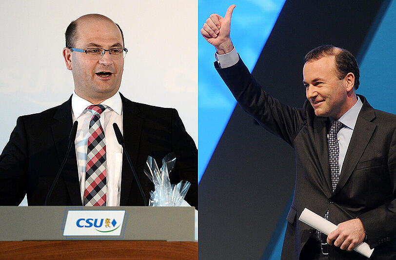 Haben maximalen Rückhalt in ihrer Partei: Albert Füracker (l) und Manfred Weber