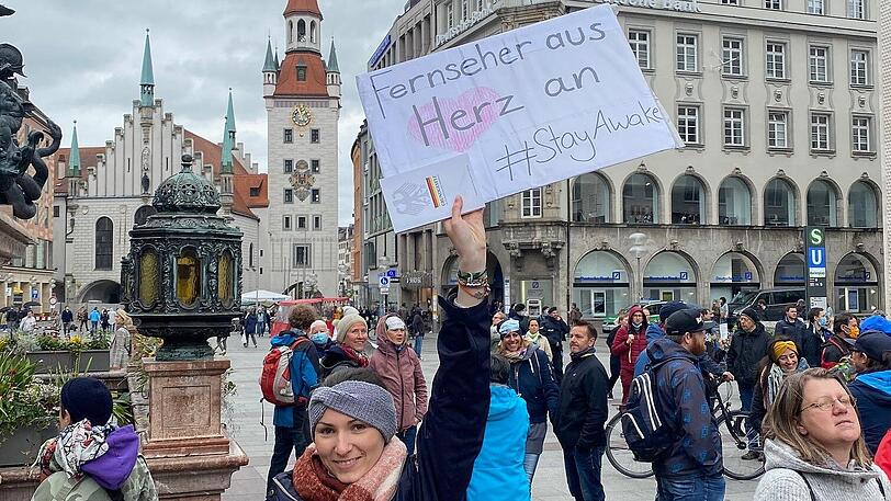 Münchner Corona-Demo auf dem Marienplatz.
