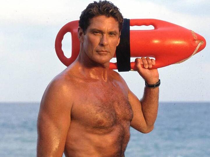 David Hasselhoff in seiner "Baywatch"-Rolle als Mitch Buchannon