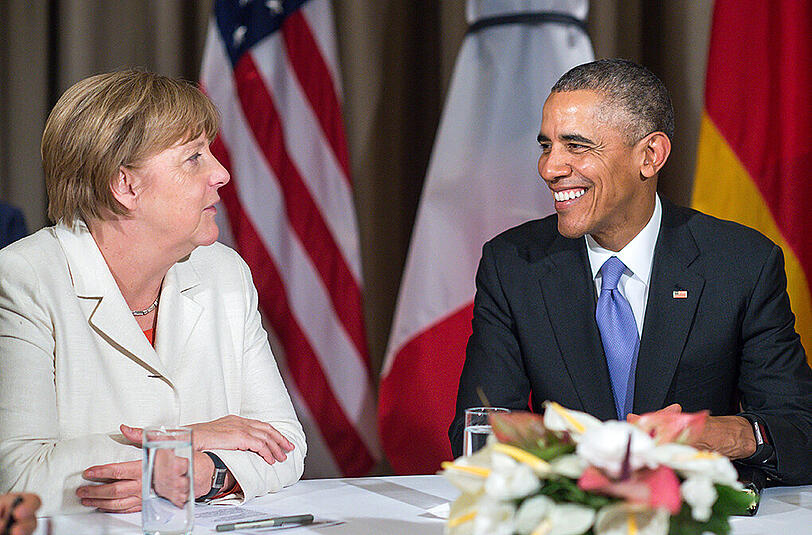 Bundeskanzlerin Angela Merkel mit dem US-Präsidenten Barack Obama beim G20-Gipfel im türkischen Belek.
