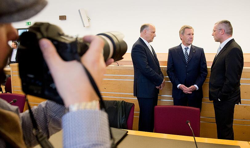 Christian Wulff beim Prozessauftakt in Hannover.