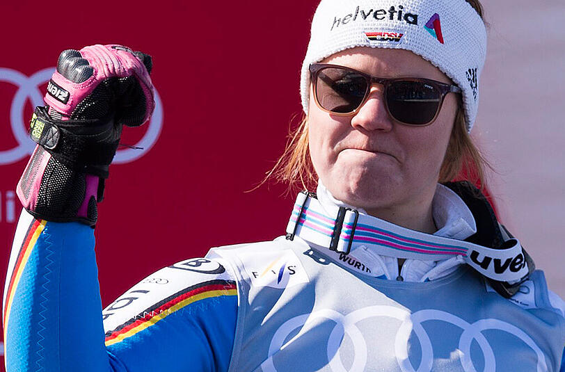 Finale Siegerpose: Viktoria Rebensburg.