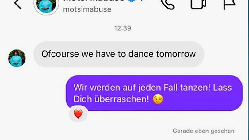 Diese Nachrichten schrieb Motsi Mabuse an Florian Silbereisen Diese Nachrichten schrieb Motsi Mabuse an Florian Silbereisen
