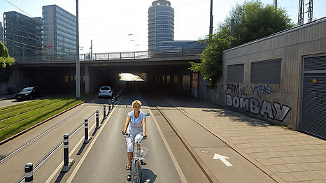 Eine Ideenskizze f&uuml;r die Unterf&uuml;hrung am Haidenauplatz: So k&ouml;nnte die Radwegsf&uuml;hrung dort aussehen.