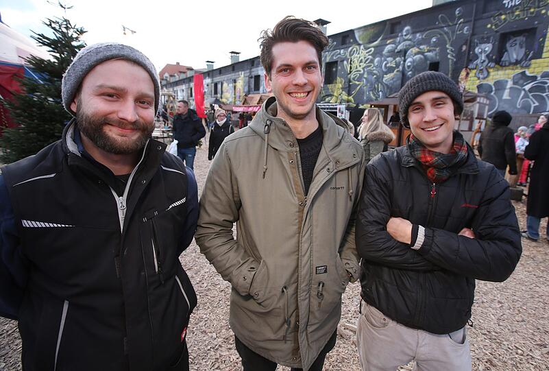 Drei der fünf Gründer, die noch aktiv sind (v. l.): Fabian Elbert, Jakob Ritzenhoff und Julian Hahn. Emine Capartas und Daniel Hahn fehlen hier.