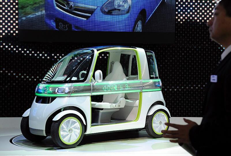 Dieser schräge Wagen von Daihatsu ist ein elektrisches Konzeptauto und trägt den Namen "Pico". Es wird aktuell auf der Tokyo Motor Show präsentiert.