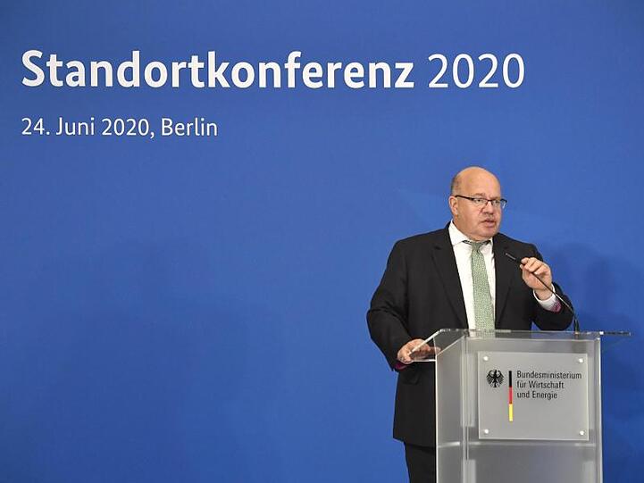 Wirtschaftsminister Altmaier spricht während der Standortkonferenz 2020 in Berlin.