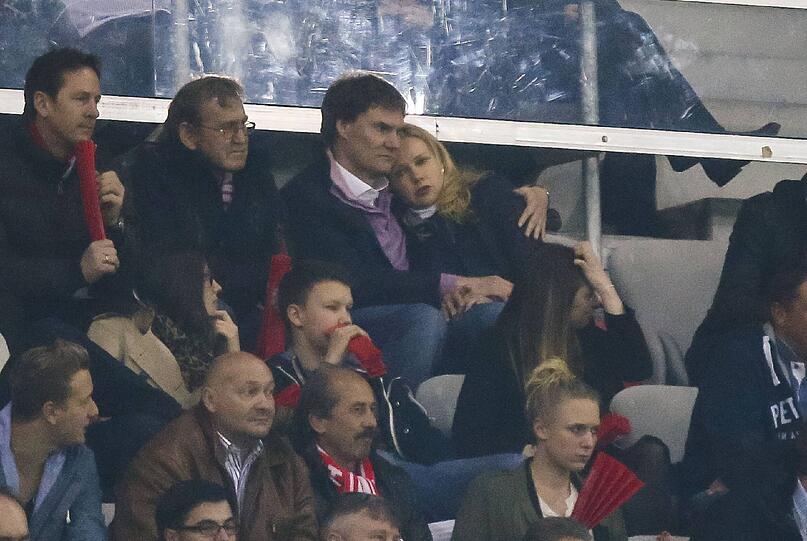 Carsten Maschmeyer und Veronica Ferres 2013 beim Championsleague-Spiel des FC Bayern gegen den FC Barcelona.