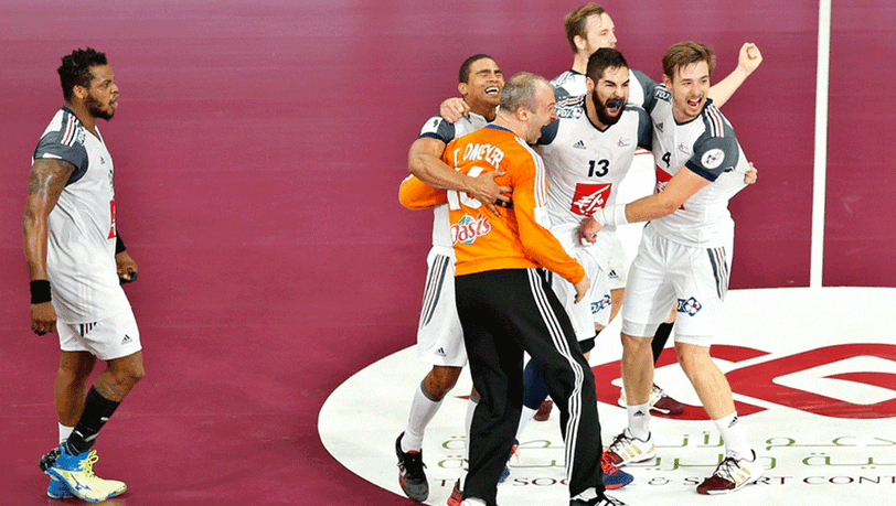 Frankreichs Handballer feiern den WM-Titel gegen Katar. Frankreichs Handballer feiern den WM-Titel gegen Katar.