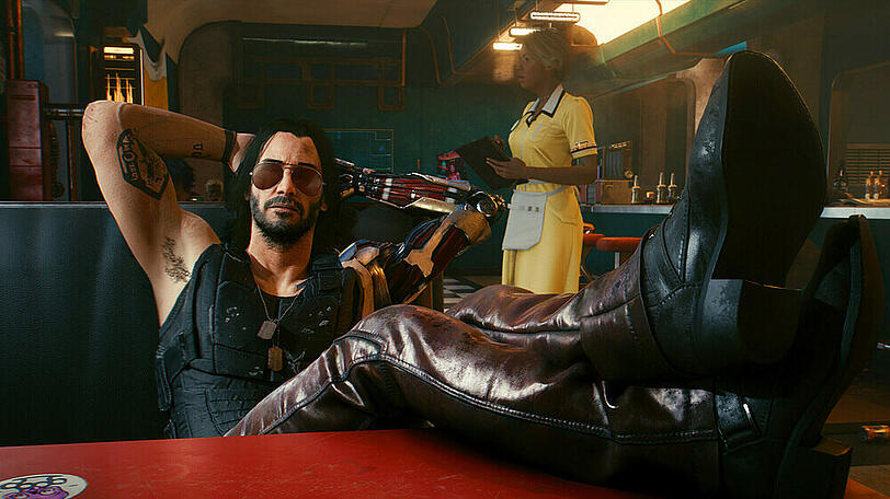 Keanu Reeves verleiht der Figur Johnny Silverhand Leben