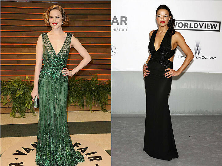 Evan Rachel Wood (l.) hat keine Affäre mit Michelle Rodriguez