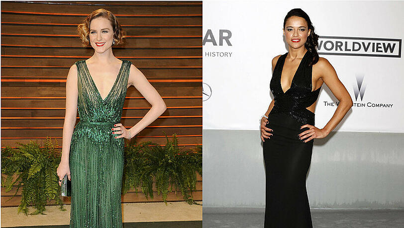 Evan Rachel Wood (l.) hat keine Affäre mit Michelle Rodriguez Evan Rachel Wood (l.) hat keine Affäre mit Michelle Rodriguez
