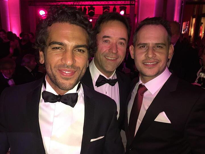 Elyas M'Barek (l.), Jan Josef Liefers (m.) und Moritz Bleibtreu beim Deutschen Filmball