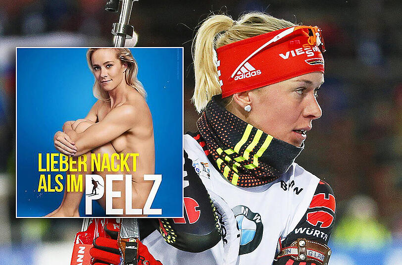 Nackte Haut für den guten Zweck: Die deutsche Biathletin Maren Hammerschmidt zog für PETA blank.