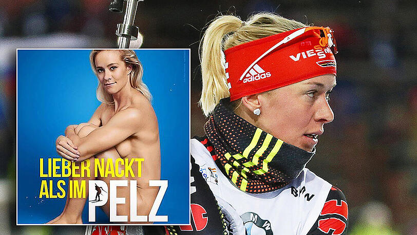 Nackte Haut für den guten Zweck: Die deutsche Biathletin Maren Hammerschmidt zog für PETA blank. Nackte Haut für den guten Zweck: Die deutsche Biathletin Maren Hammerschmidt zog für PETA blank.