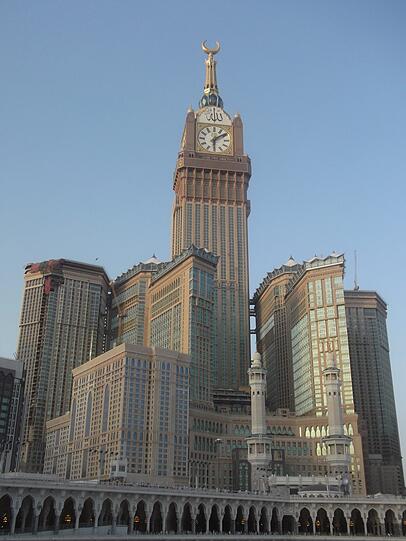 Rang 3: In Mekka kommt diese Gebäude-Gruppe am höchsten Punkt auf 601 Meter.