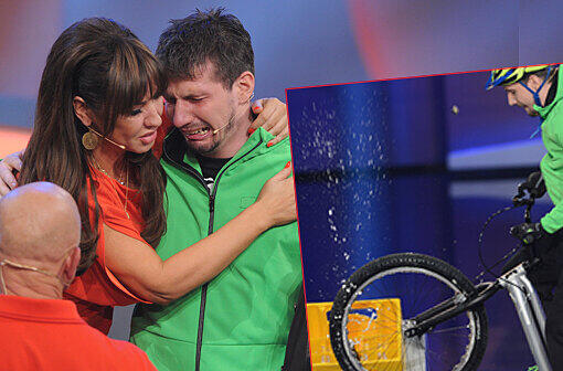 Er war der Mann des Abends: Wettkönig Daniel Rall beim "Wetten, dass ..?" in Friedrichshain.