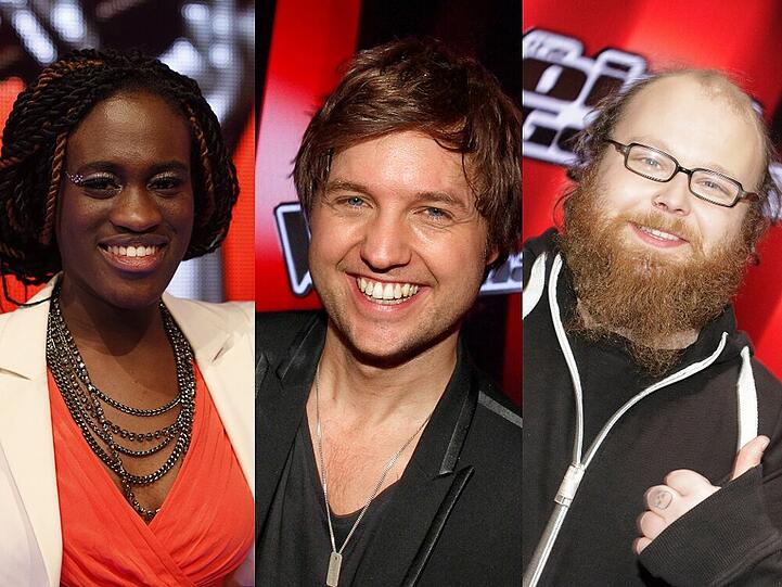 Die bisherigen "The Voice"-Sieger: Ivy Quainoo, Nick Howard und Andreas Kümmert (r.)