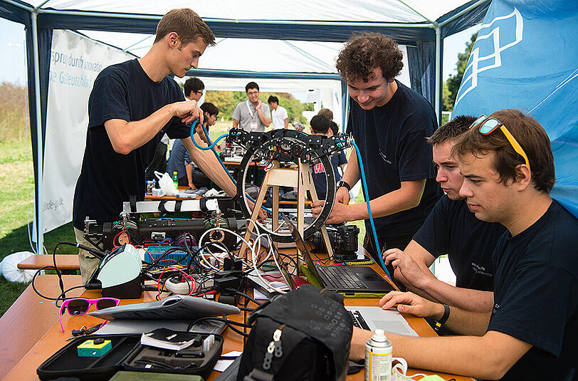 Ein Bild von der "European Space Elevator Challenge" in Garching.
