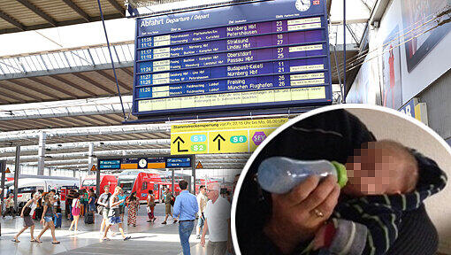 Am Münchner Hauptbahnhof wurde der Bundespolizei ein achtwöchiges Baby übergeben. (Archivbild) Am Münchner Hauptbahnhof wurde der Bundespolizei ein achtwöchiges Baby übergeben. (Archivbild)