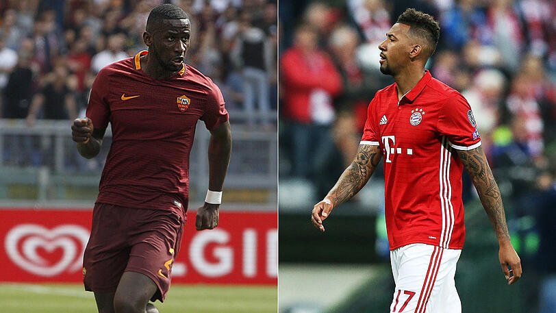 Kommt Bayern-Star Jérôme Boateng für den AS Rom als Ersatz für Antonio Rüdiger (links) in Frage?