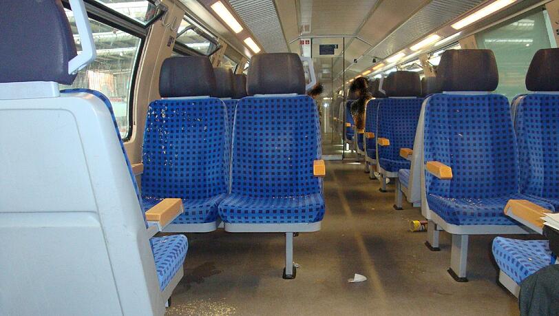 So sah es im Zug nach der Keks-Attacke aus. So sah es im Zug nach der Keks-Attacke aus.