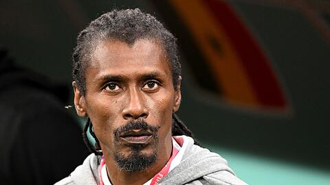 Senegals Trainer Aliou Cissé vor dem Spiel.