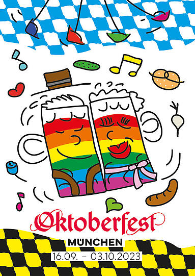 Wie sieht das Oktoberfest-Plakat 2023 aus? 45 Motive stehen zur Auswahl.