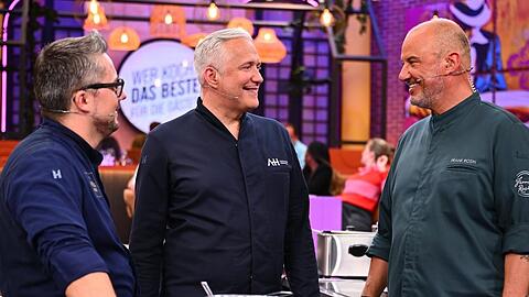 Sebastian Metzdorf, Alexander Herrmann und Frank Rosin (v.l.) in "Wer kocht das Beste für die Gäste?".