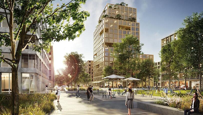So könnte das neue Quartier am Taufkirchner Bahnhof einmal aussehen. Eine Visualisierung der Architekten vom Büro Steidle. So könnte das neue Quartier am Taufkirchner Bahnhof einmal aussehen. Eine Visualisierung der Architekten vom Büro Steidle.