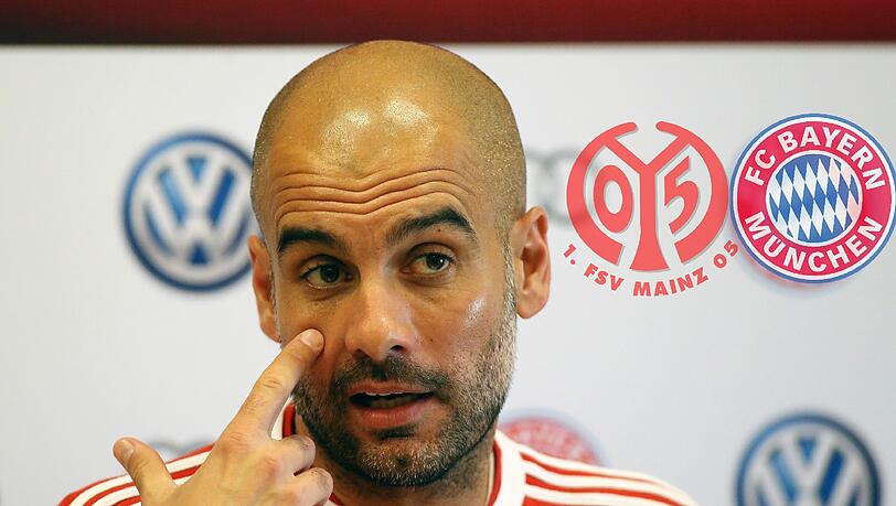 Pep Guardiola vor dem Spiel gegen den FSV Mainz. Pep Guardiola vor dem Spiel gegen den FSV Mainz.