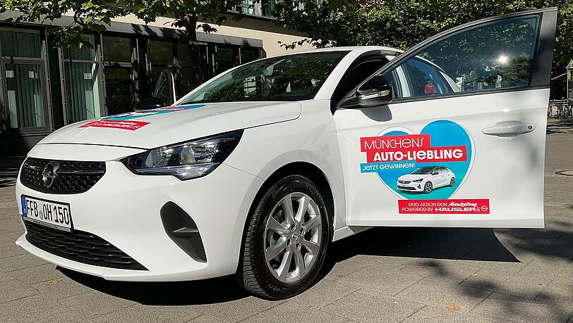 Diesen Corsa haben wir in ganz München präsentiert, um auf unser Gewinnspiel aufmerksam zu machen.