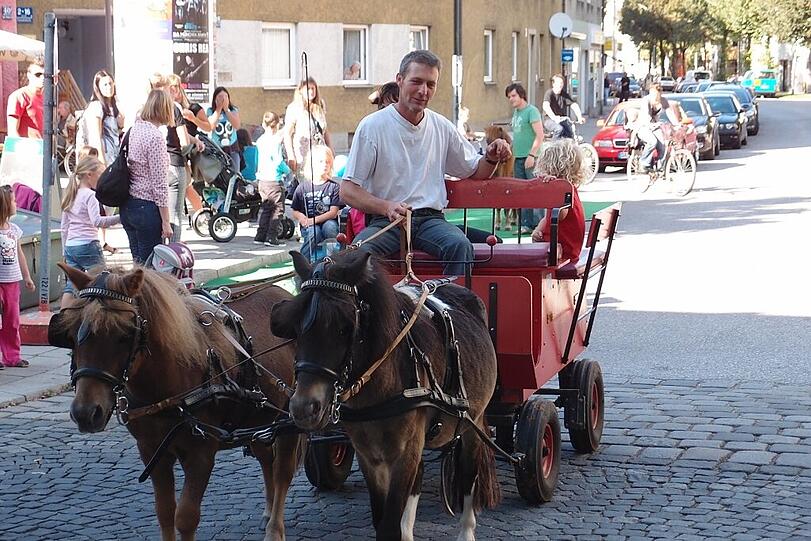 Wer mag, darf mitfahren oder reiten.