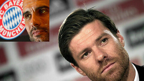 Bayerns Trainer Pep Guardiola (kleines Bild) vertraut auf die Routine von Xabi Alonso.