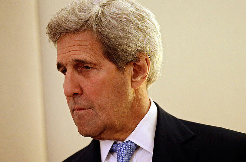 US-Außenminister John Kerry reiste zu Gesprächen mit dem UN-Sondergesandten für Syrien sowie den Außenministern Saudi-Arabiens und Jordaniens nach Genf. Foto: DENIS BALIBOUSE