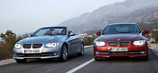 Dezent aufgefrischt wurde von BMW das Frontdesign von 3er Cabrio und Coupé.