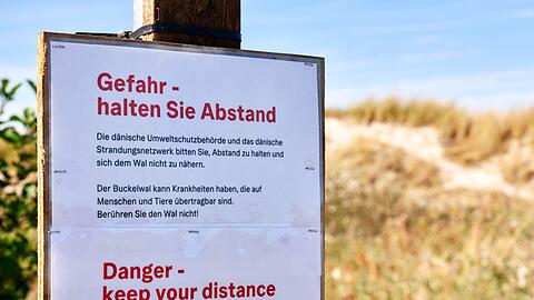 Achtung, Ansteckungsgefahr! Die Beh&ouml;rden warnen auch auf Deutsch.